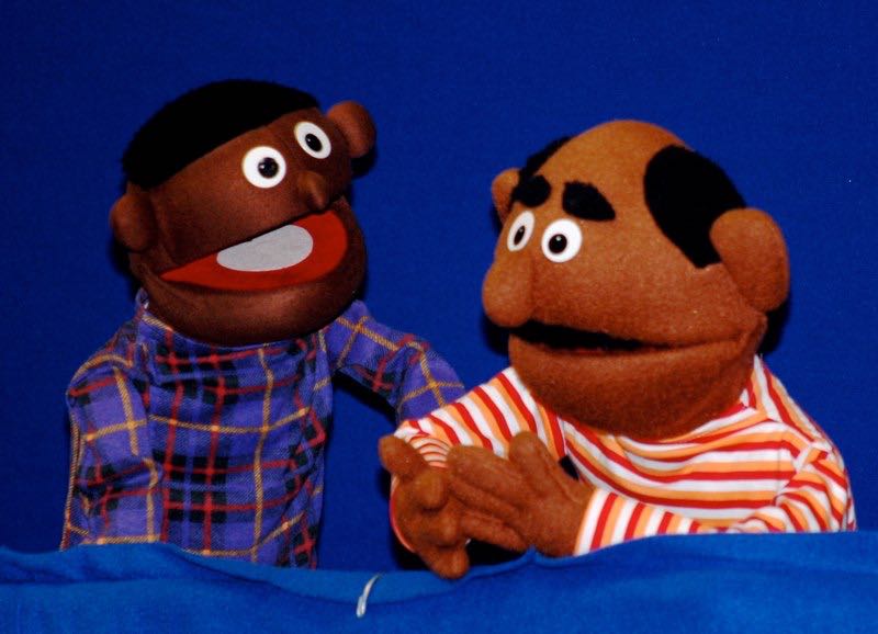 Two puppets performing